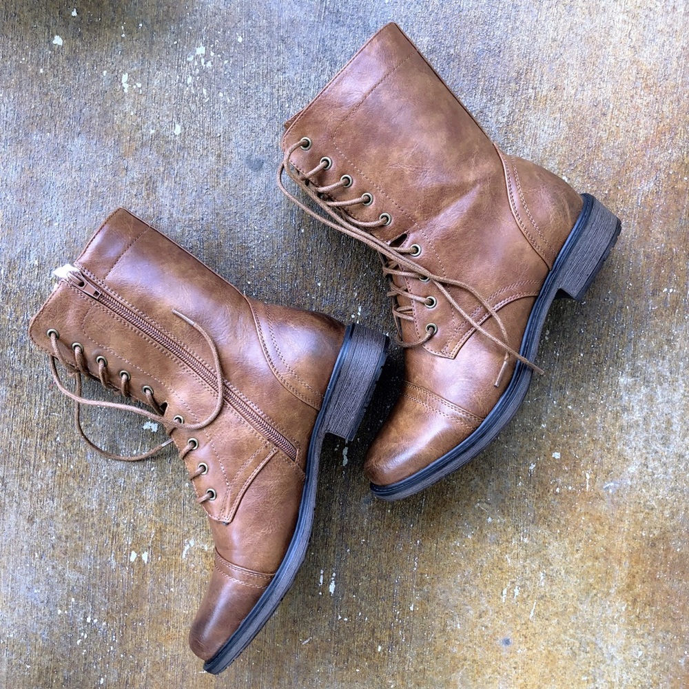 COMBAT MOTO BOOT - TAN - Picture 2 of 8